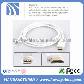 Vente chaude bonne qualité plaqué or mini dp to hdmi cable 6FT / 1.8M